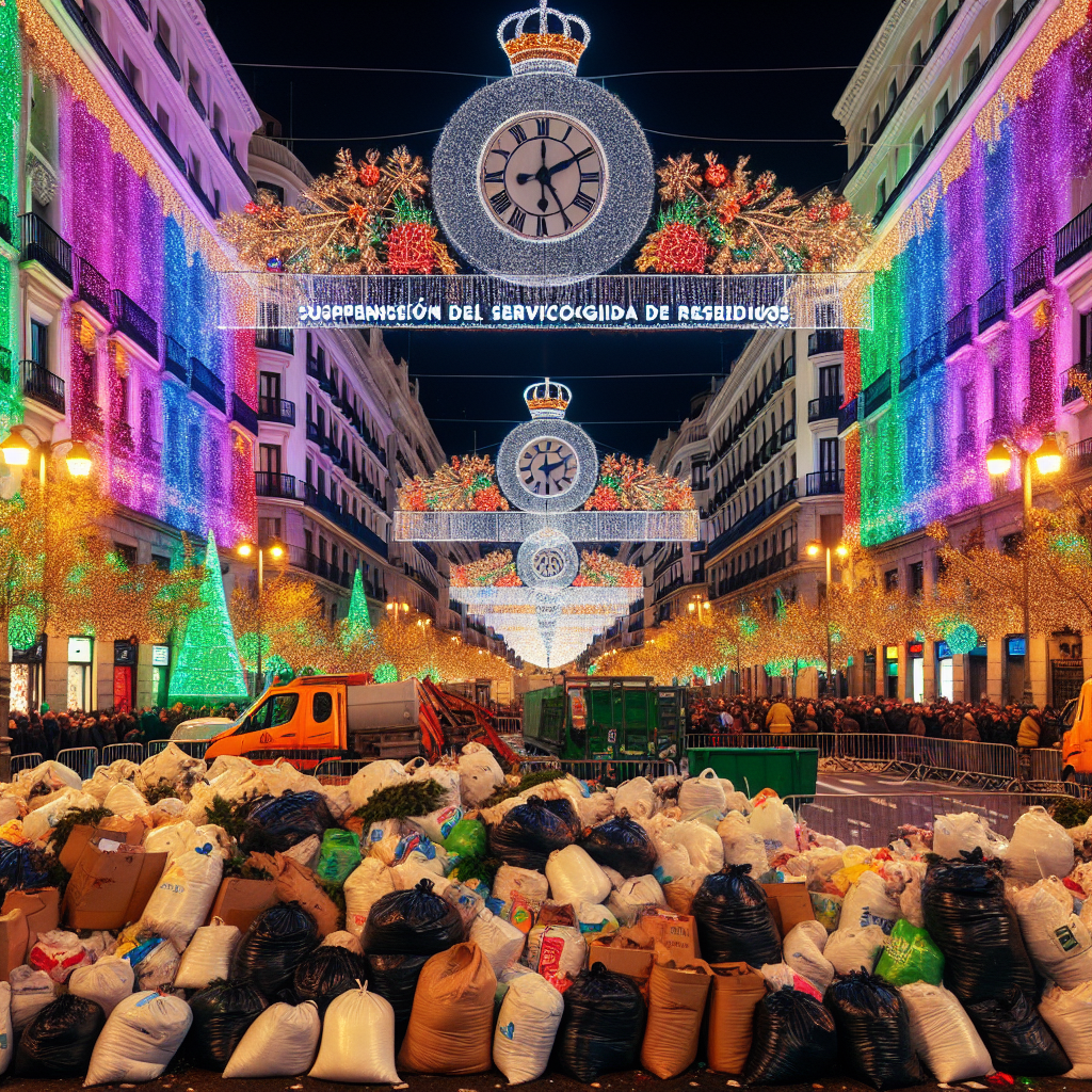 Suspensión del servicio de recogida de residuos en Madrid durante las festividades navideñas del 24 y 25 de diciembre.