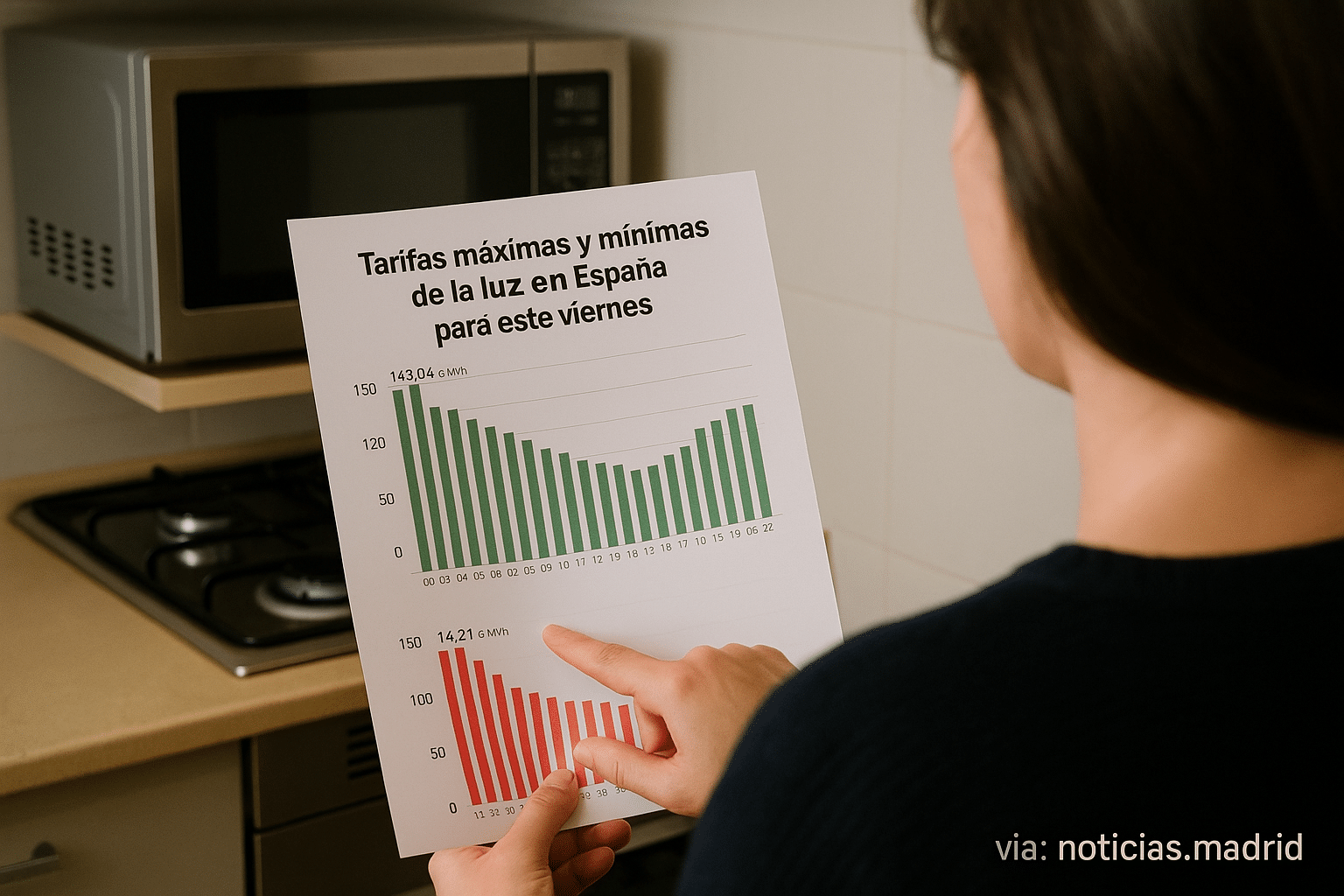 Tarifas máximas y mínimas de la luz en España para este viernes