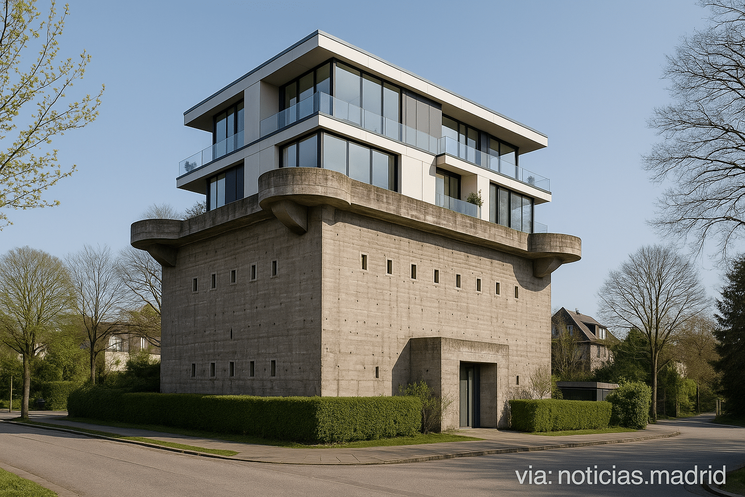 Transformación de un Búnker Militar de la II Guerra Mundial en un Moderna Residencia de Diseño en Hamburgo