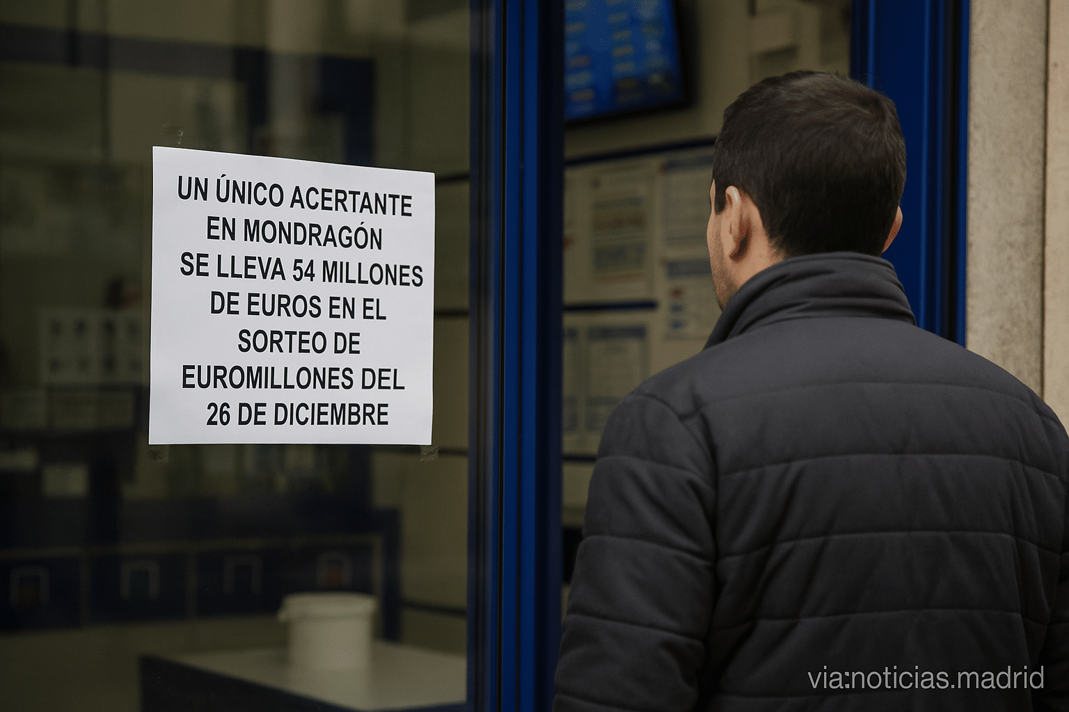 Un único acertante en Mondragón se lleva 54 millones de euros en el sorteo de Euromillones del 26 de diciembre
