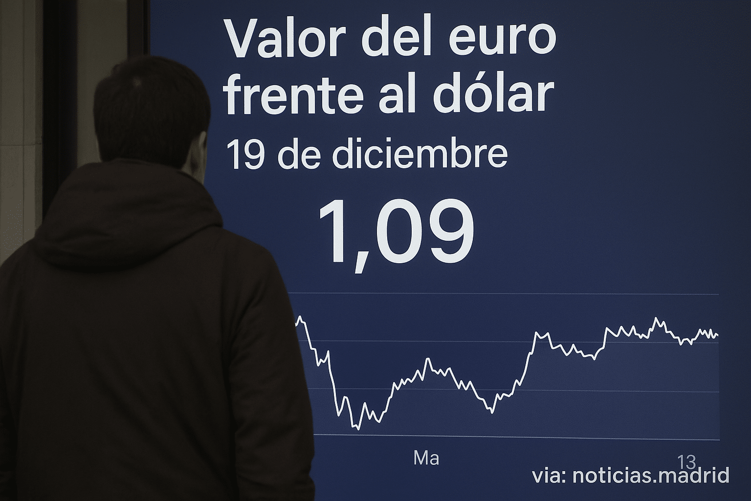 Valor del euro frente al dólar el 19 de diciembre