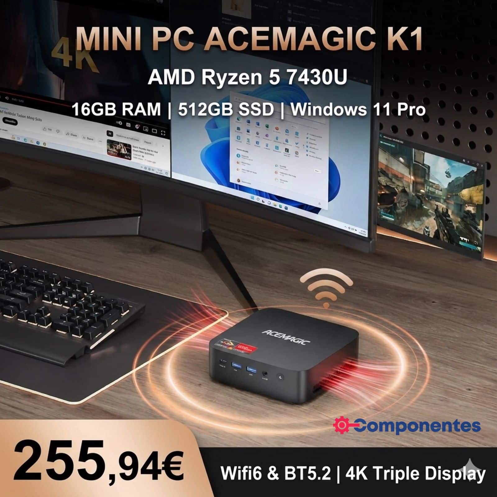 AceMagic K1 en Oferta: Potente Mini PC con Ryzen 5 y Soporte para Triple Pantalla 4K