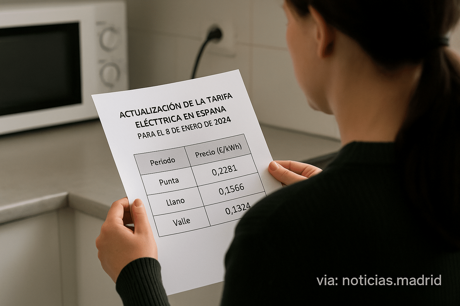 Actualización de la tarifa eléctrica en España para el 8 de enero de 2024