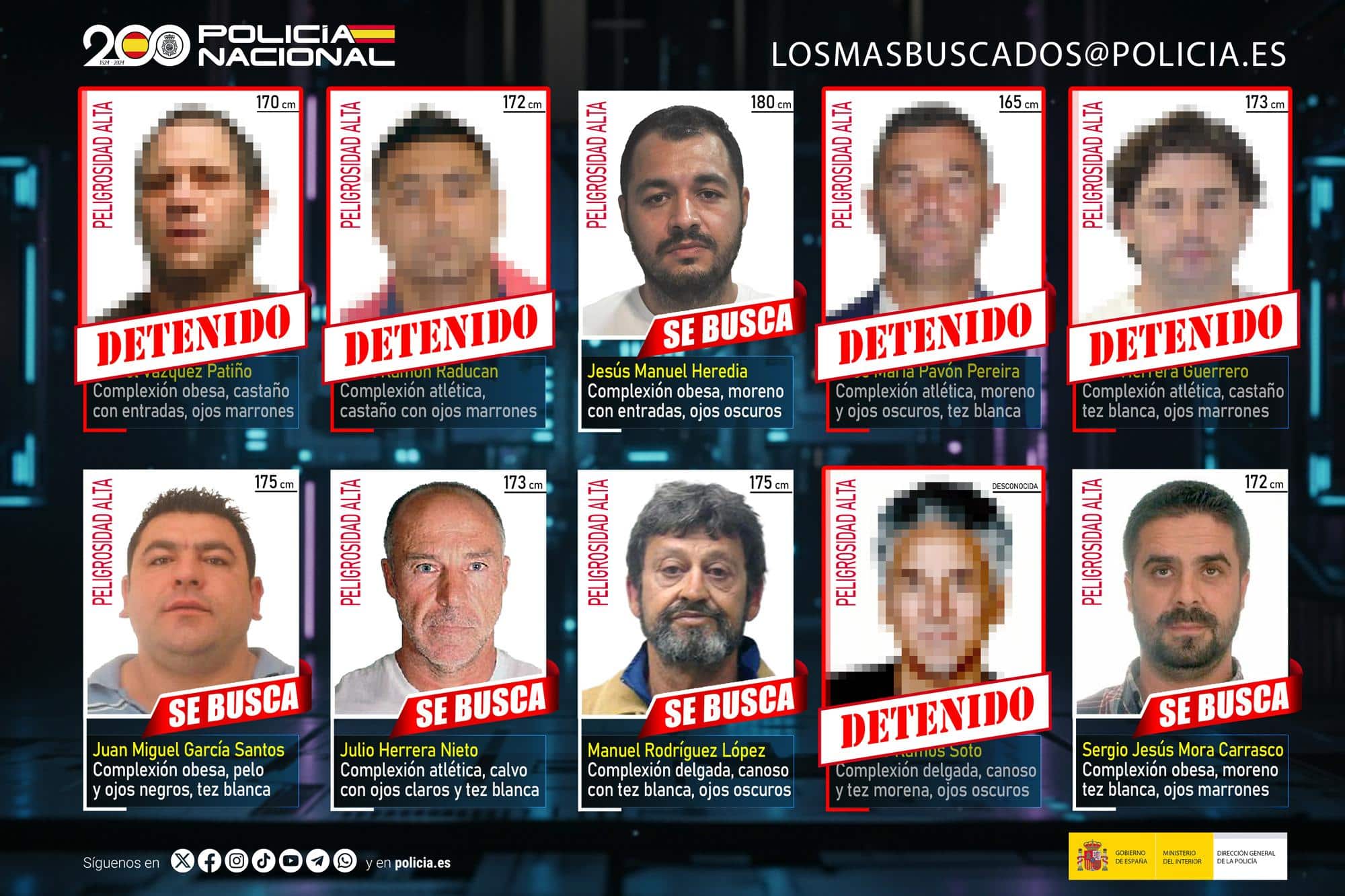 Aumenta a cinco el número de detenidos en la operación contra la lista de los más buscados de la Policía en A Coruña