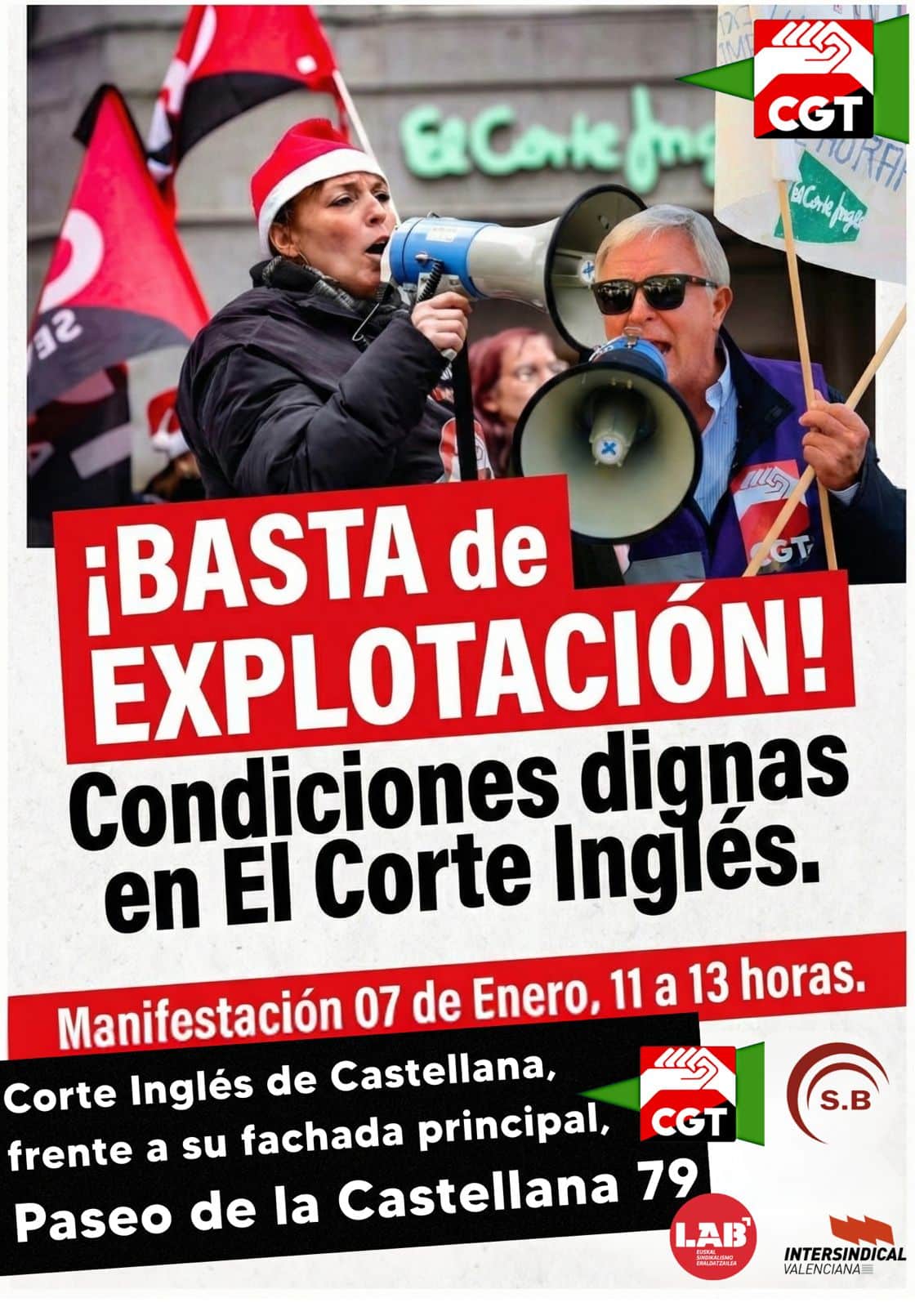 CGT Intensifica Protestas en El Corte Inglés por Mejoras Laborales Urgentes
