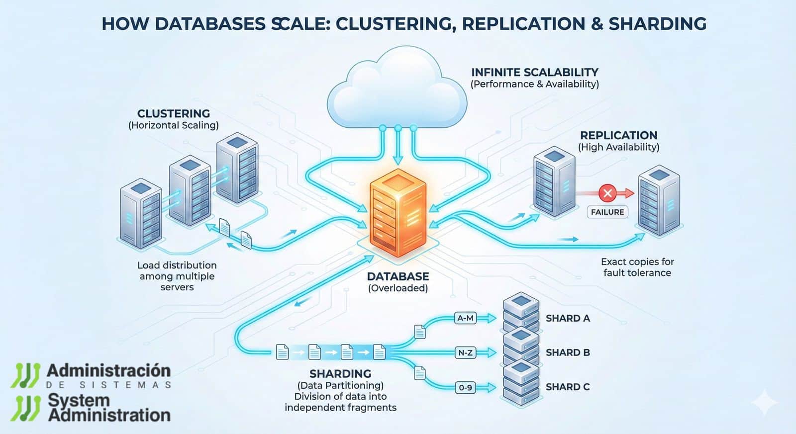 Clustering, Replicación y Sharding: Estrategias de Escalabilidad en Bases de Datos ante el Crecimiento Exponencial