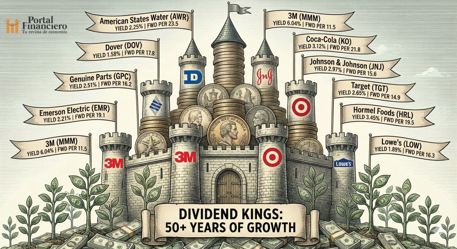 Dividend Kings: Empresas con Más de Medio Siglo de Incrementos en Dividendos y sus Valoraciones Actuales