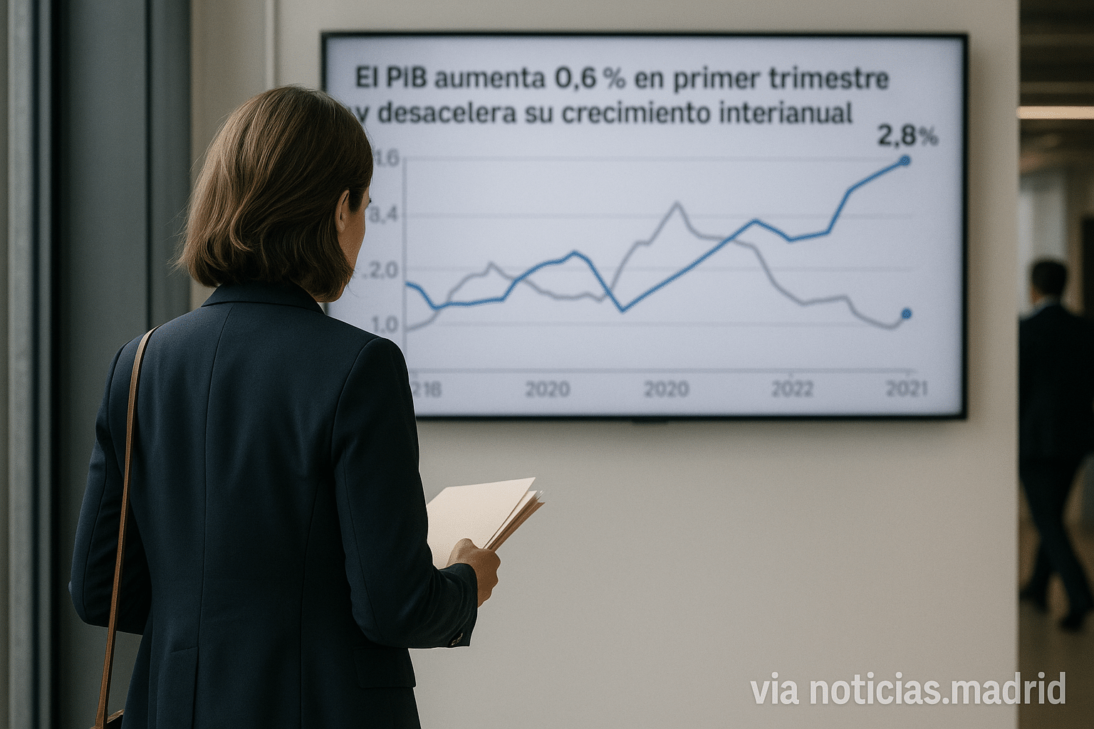El PIB aumenta un 0,6% en el primer trimestre y desacelera su crecimiento interanual al 2,8%