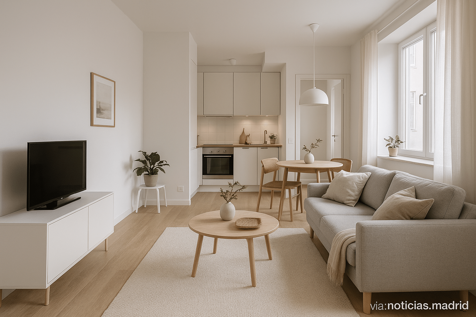 Espacio optimizado en 34 m²: Diseño Nórdico y distribución fluida