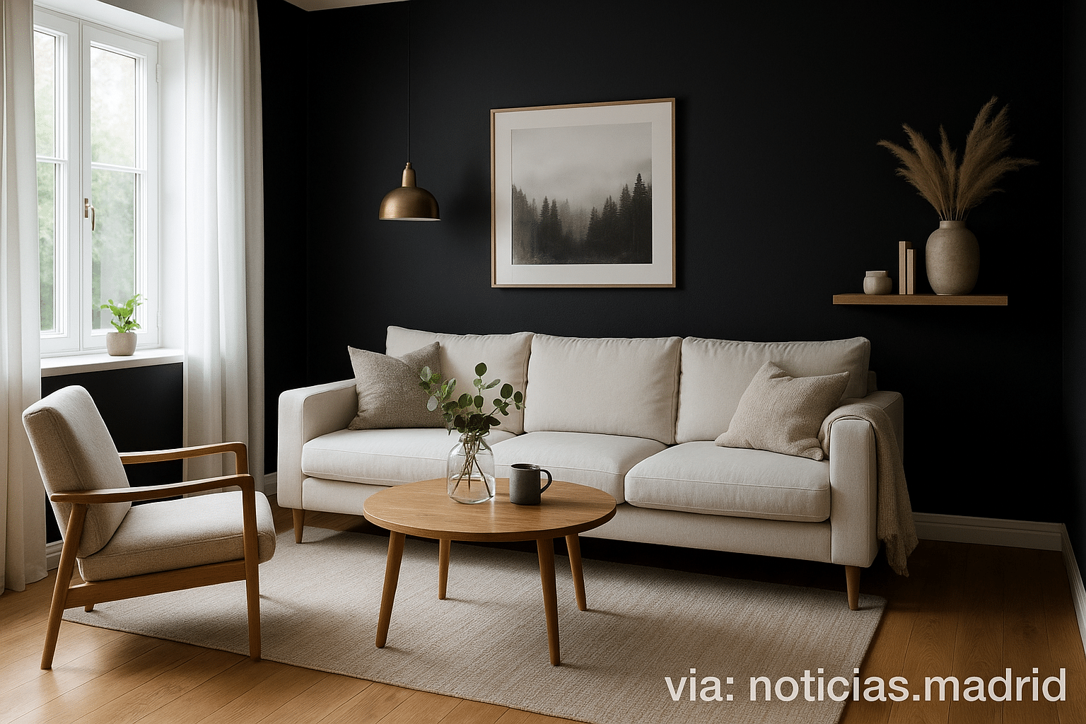 Ideas para Decorar con Paredes Negras sin Sacrificar la Luminosidad