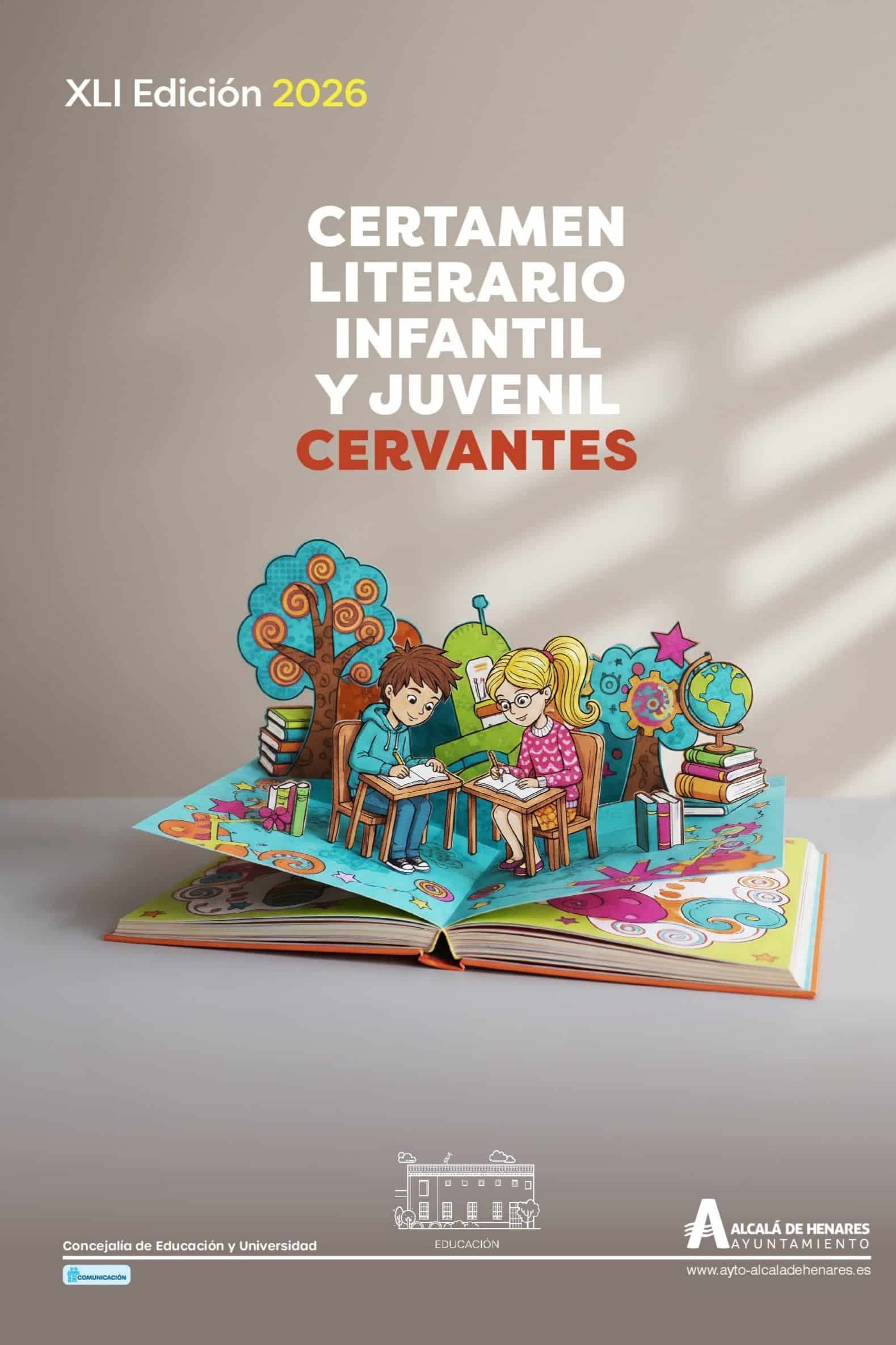 La Concejalía de Educación lanza la 41ª edición del Certamen Literario ‘Cervantes’ para estudiantes de Primaria, Secundaria y FP Básica