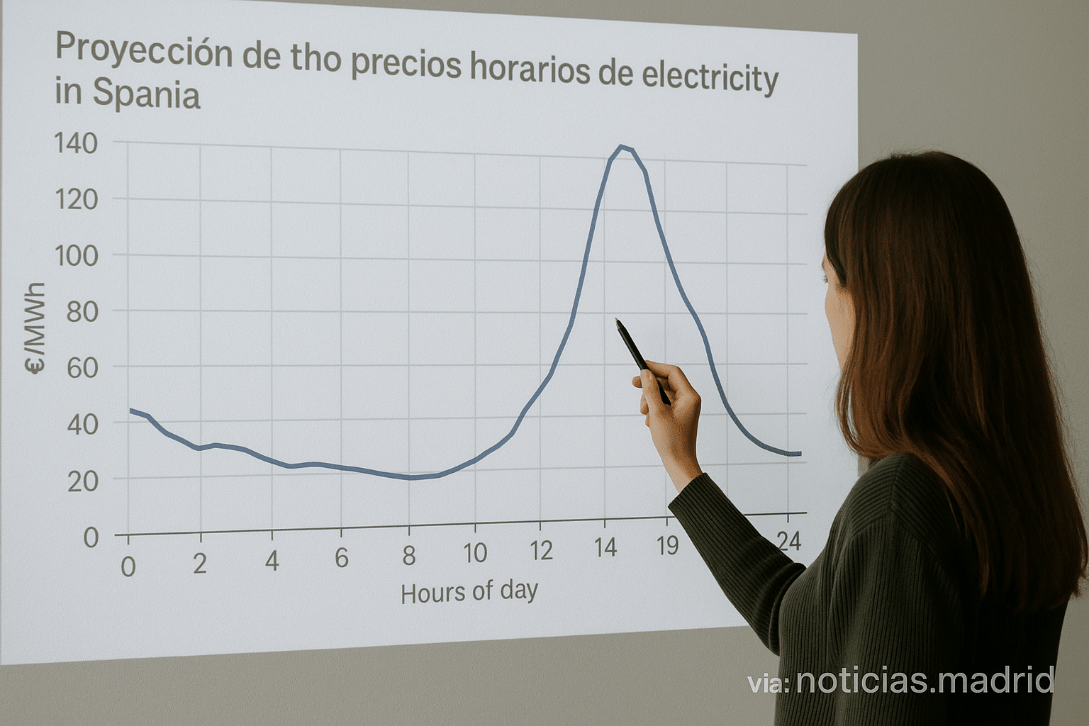 Proyección de los precios horarios de la electricidad en España al 1 de enero de 2026