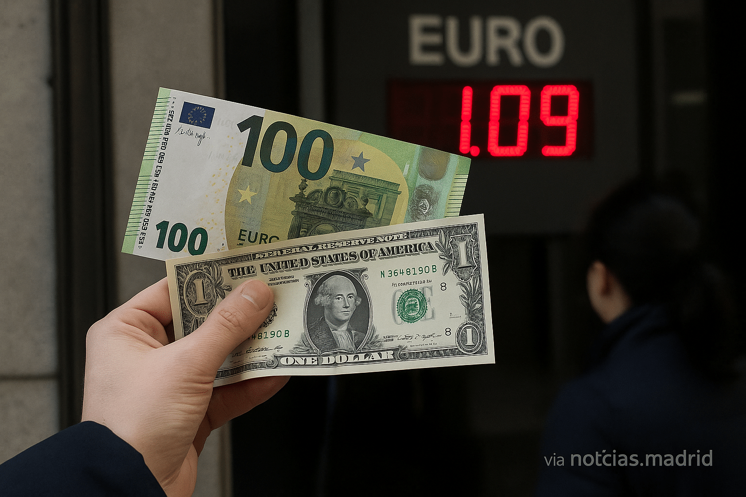 Valor del euro frente al dólar este 21 de enero