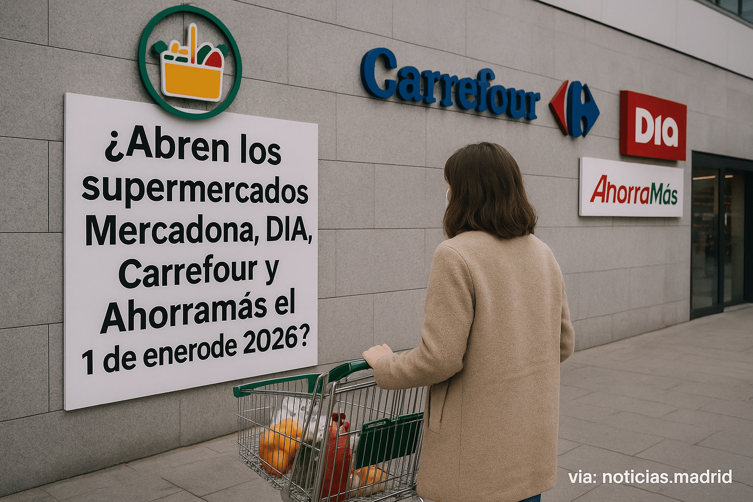 ¿Abren los supermercados Mercadona, DIA, Carrefour y Ahorramás el 1 de enero de 2026?