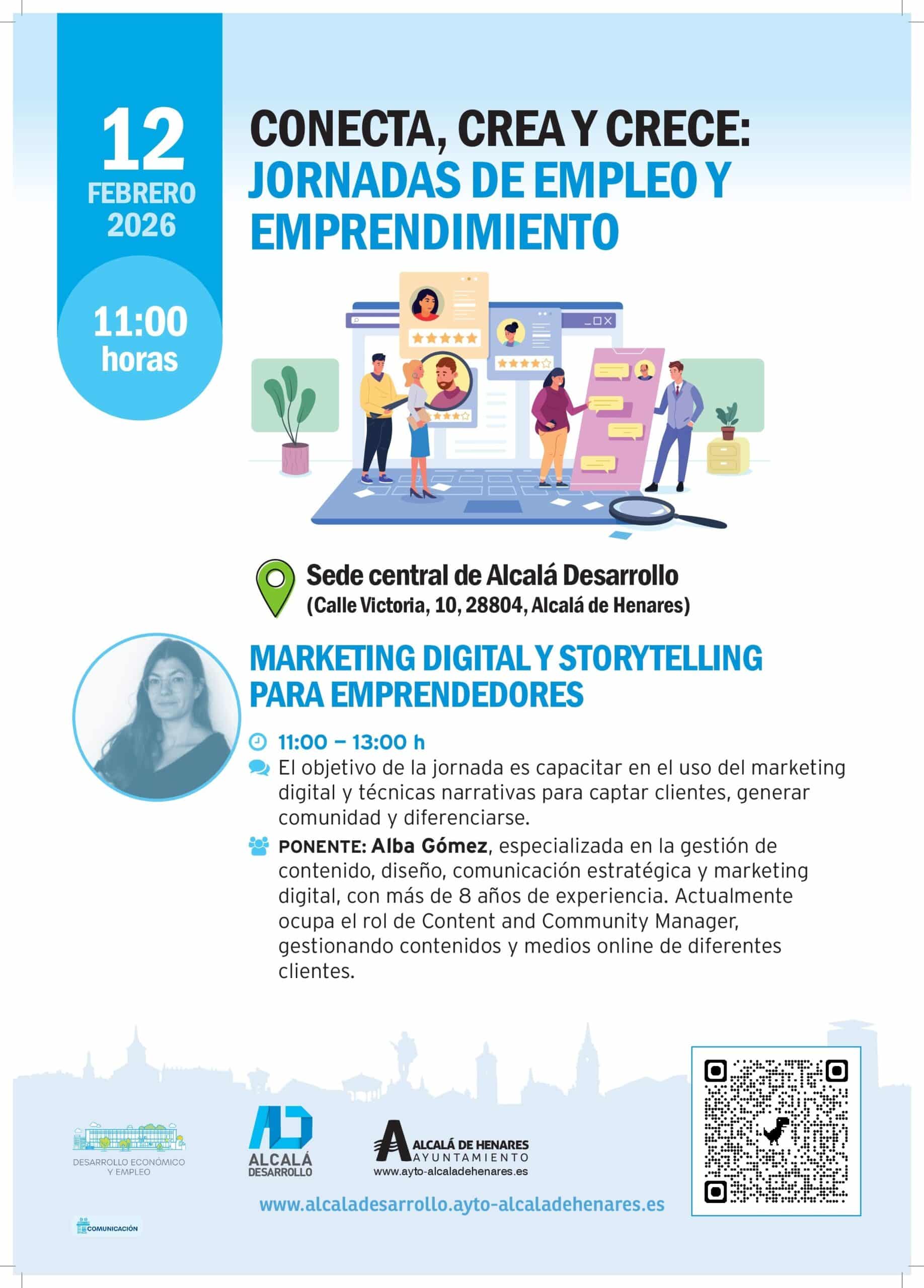 Alcalá de Henares impulsa el empleo y el emprendimiento con una jornada de marketing digital y storytelling