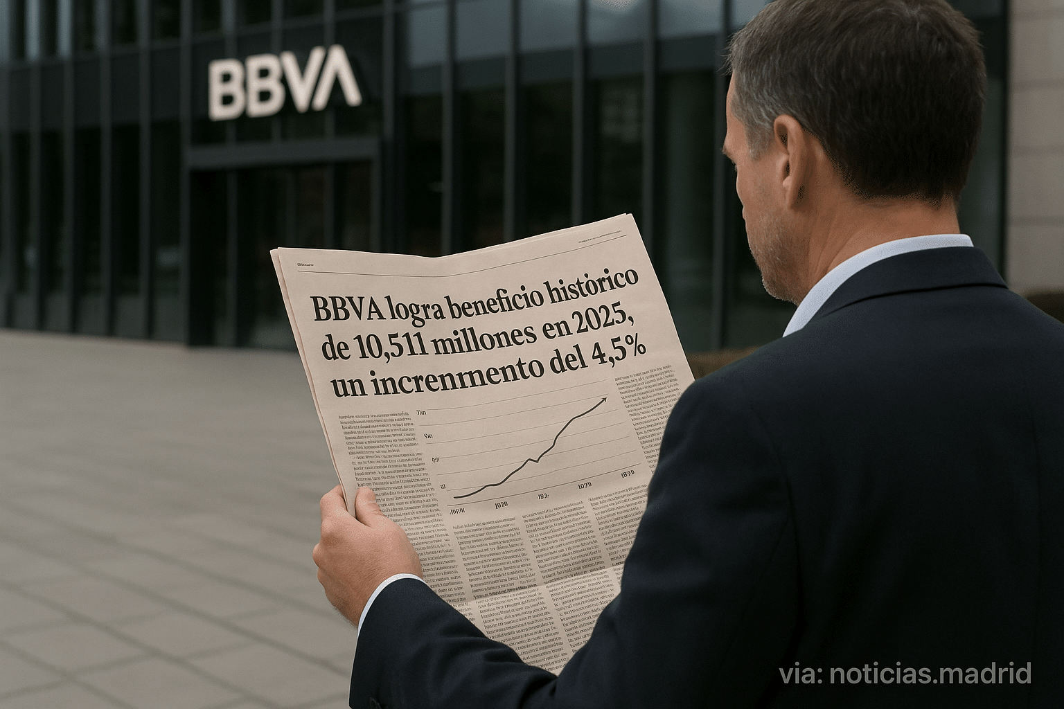 BBVA logra un beneficio histórico de 10.511 millones en 2025, un incremento del 4,5%
