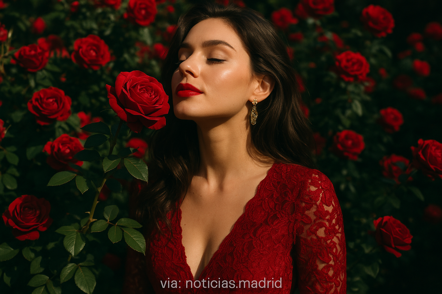Brillando con Elegancia y Pasión en Flores Rojo