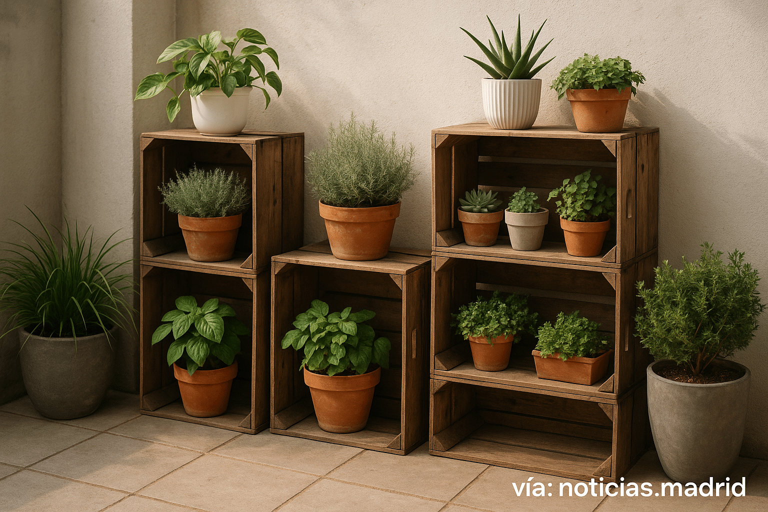 Crea un Ambiente Único con Jardineras y Estanterías Hechas de Cajas de Fruta Recicladas