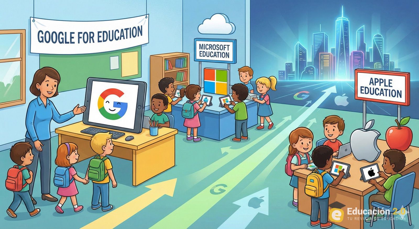 El Aula en la Era Digital: La Contienda de Google, Microsoft y Apple por Conquistar al Estudiante del Mañana