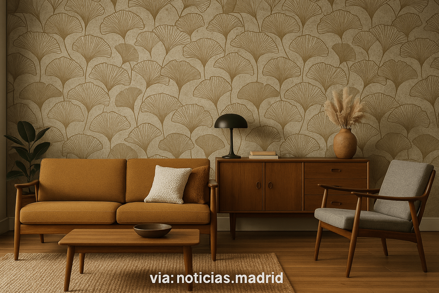 Elegancia Nórdica Retro: Papel Pintado y Muebles Mid-Century Modern para un Hogar Con Encanto