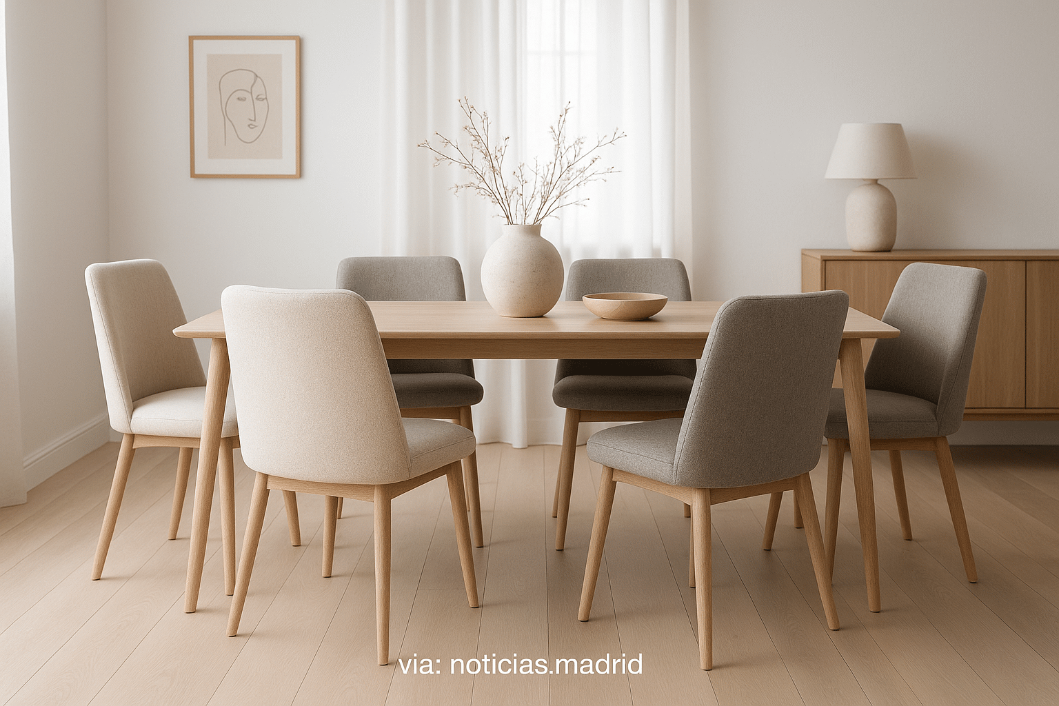 Elegantes Seis Sillas de Comedor para un Hogar de Estilo Nórdico