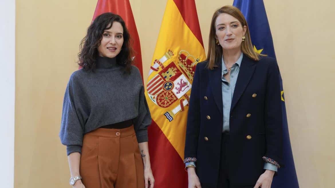 Encuentro de Alto Nivel en Madrid: Díaz Ayuso y la Presidenta del Parlamento Europeo Dialogan en la Real Casa de Correos