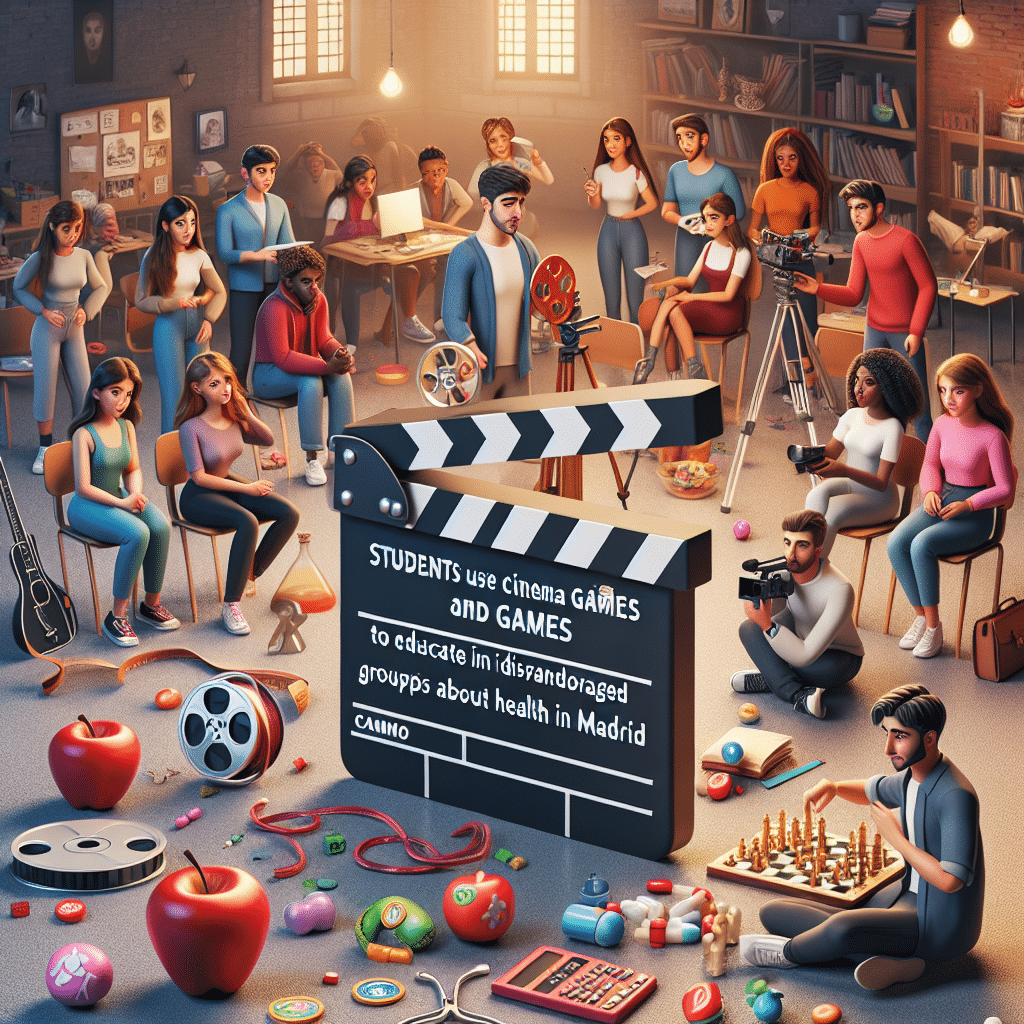Estudiantes usan cine y juegos para educar sobre salud a colectivos vulnerables en Madrid.