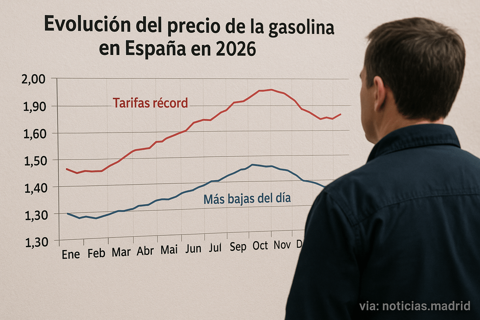 Evolución del precio de la gasolina en España en 2026: tarifas récord y más bajas del día