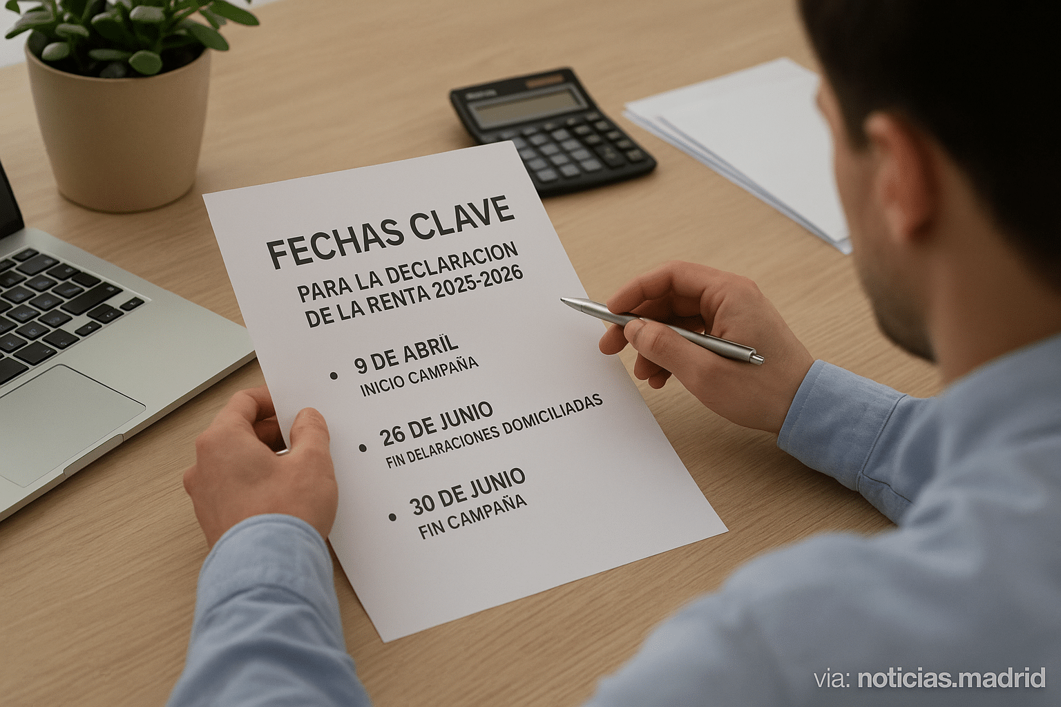 Fechas clave para la declaración de la renta 2025-2026: La Hacienda confirma el calendario oficial