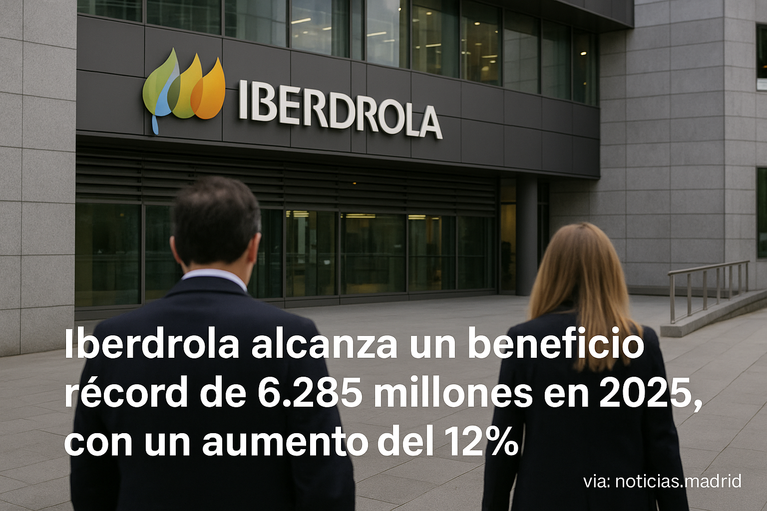 Iberdrola alcanza un beneficio récord de 6.285 millones en 2025, con un aumento del 12%