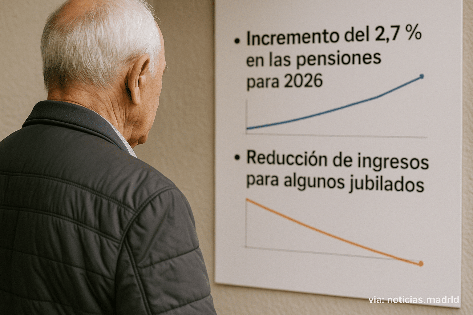 Incremento del 2,7% en las pensiones para 2026, aunque algunos jubilados experimentarán una reducción en sus ingresos