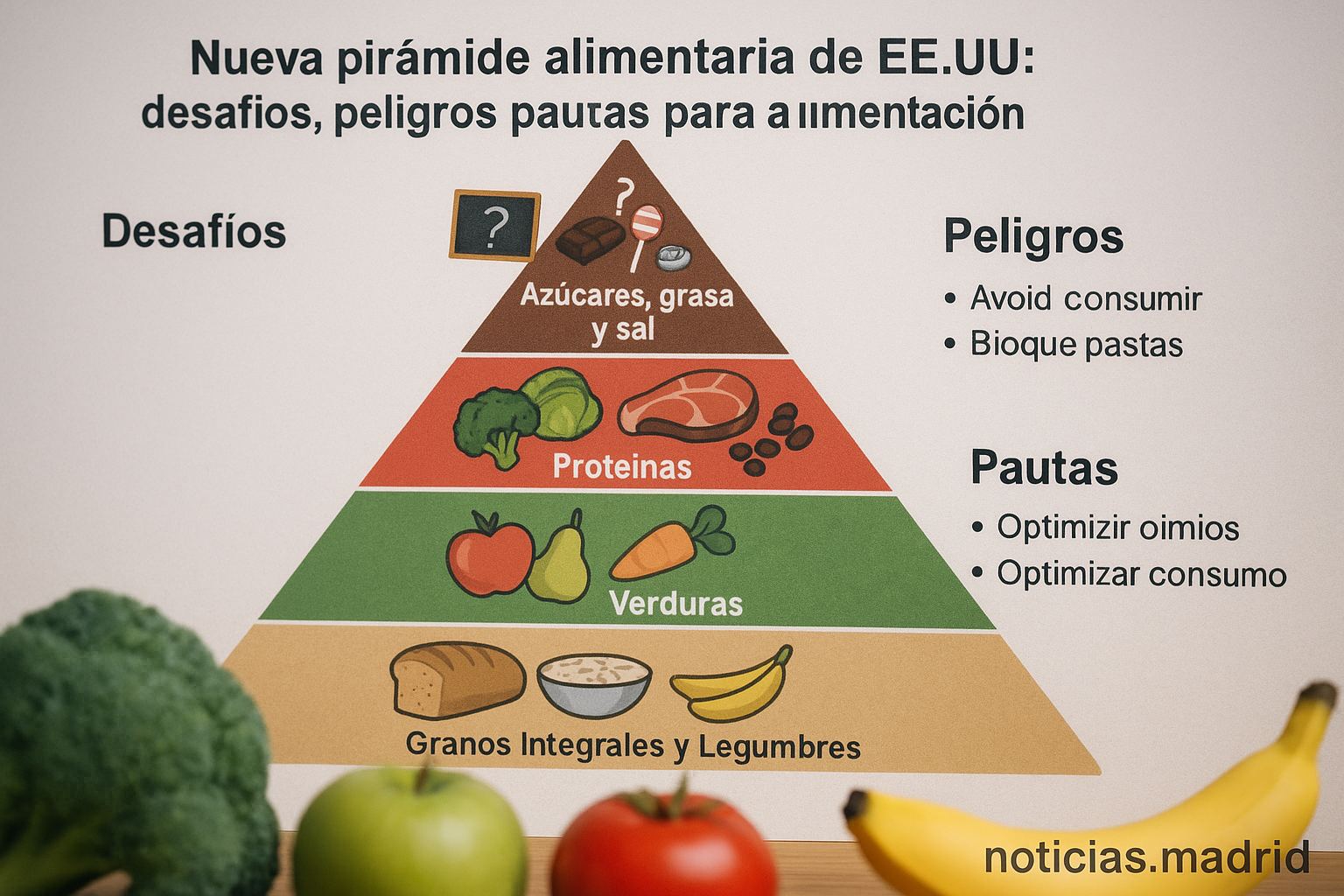 Nueva pirámide alimentaria de EE.UU.: desafíos, peligros y pautas para una alimentación saludable