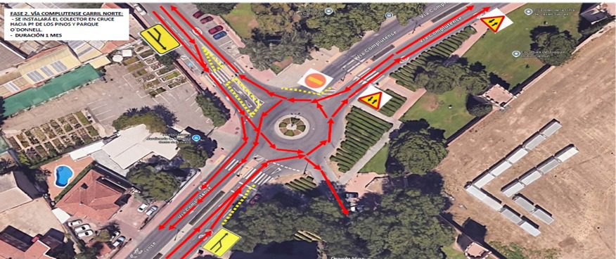 Policía Local Actualiza Progreso de Obras en la Vía Complutense, Entre Glorieta de Andrés Saborit y Glorieta de la Cruz Verde