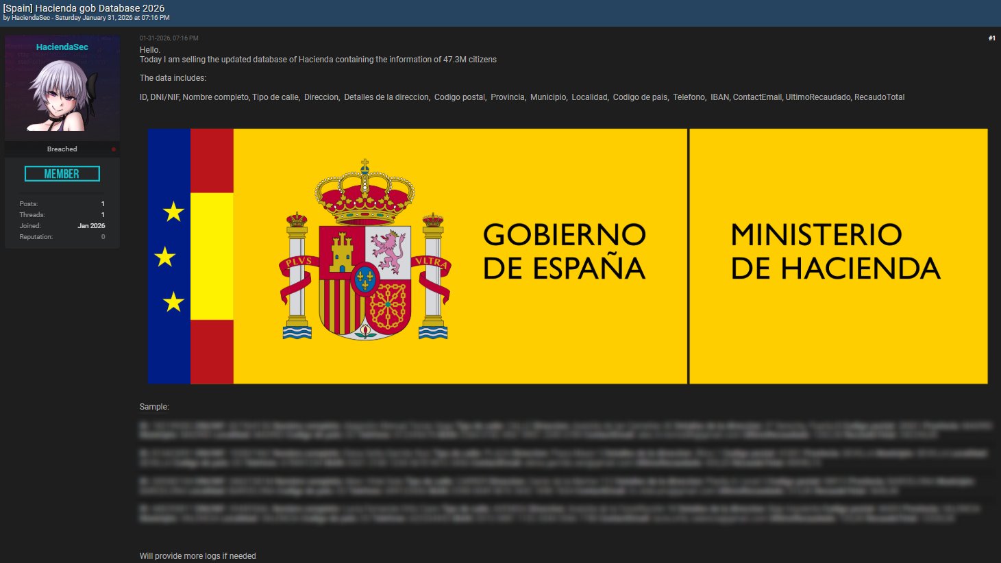 Posible Hackeo en Hacienda: Detalles y Riesgos del Caso ‘HaciendaSec’