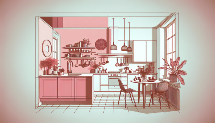Cocina Rosa en un Piso Danés de 70 m²: Cómo crear un Espacio Vibrante y Equilibrado
