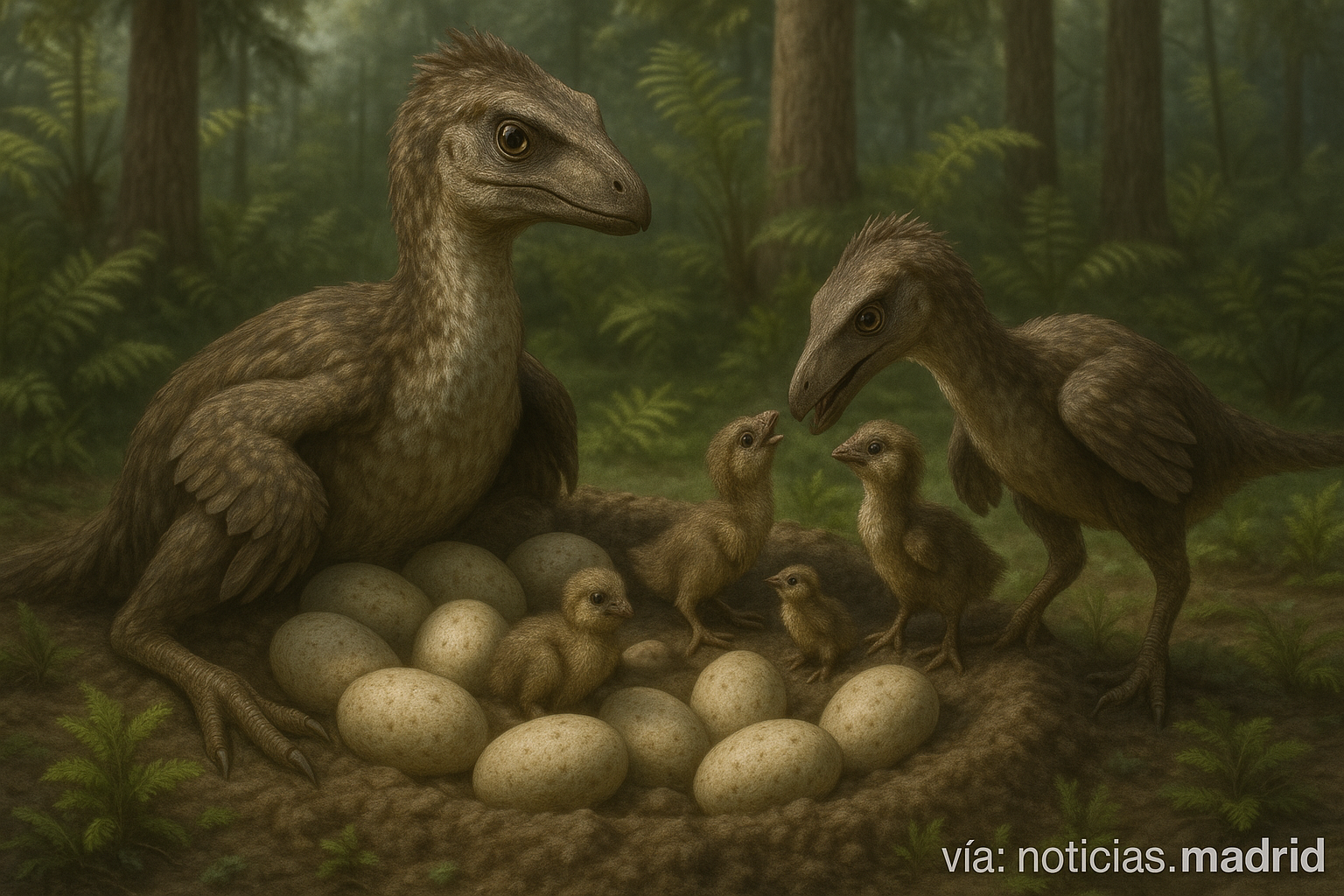 Cómo los dinosaurios parecidos a aves protegían y cuidaban a sus polluelos en la era prehistórica