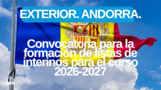 Convocatoria para Formación de Listas de Interinos en Andorra: Curso 2026-2027