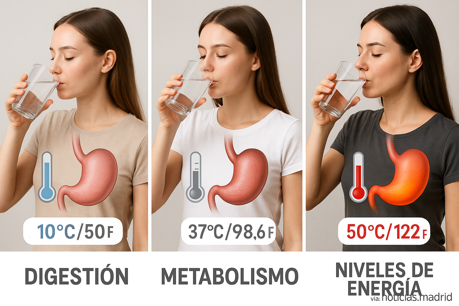 Efectos de la temperatura del agua en la digestión, el metabolismo y los niveles de energía
