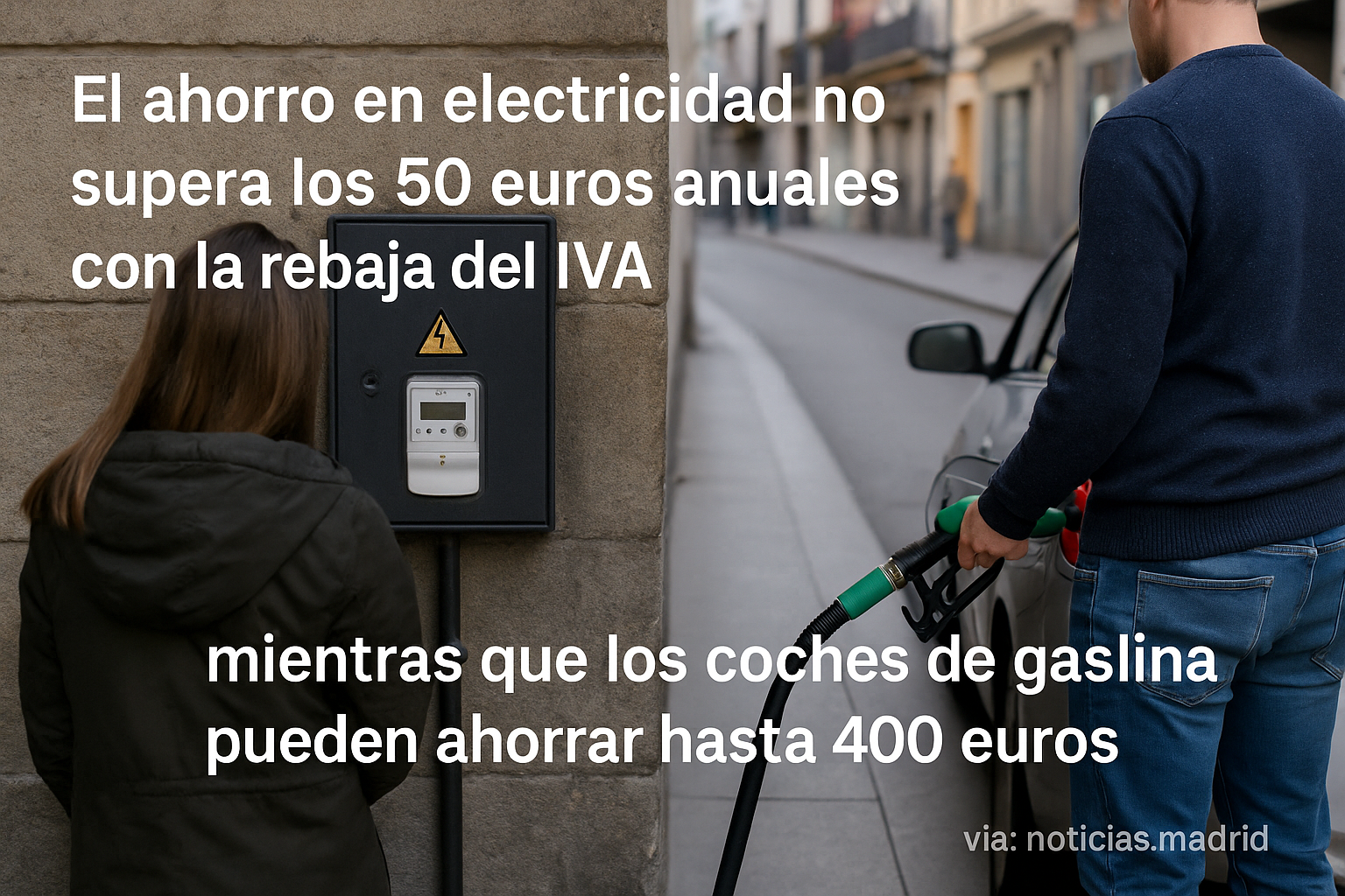 El ahorro en electricidad no supera los 50 euros anuales con la rebaja del IVA, mientras que los coches de gasolina pueden ahorrar hasta 400 euros