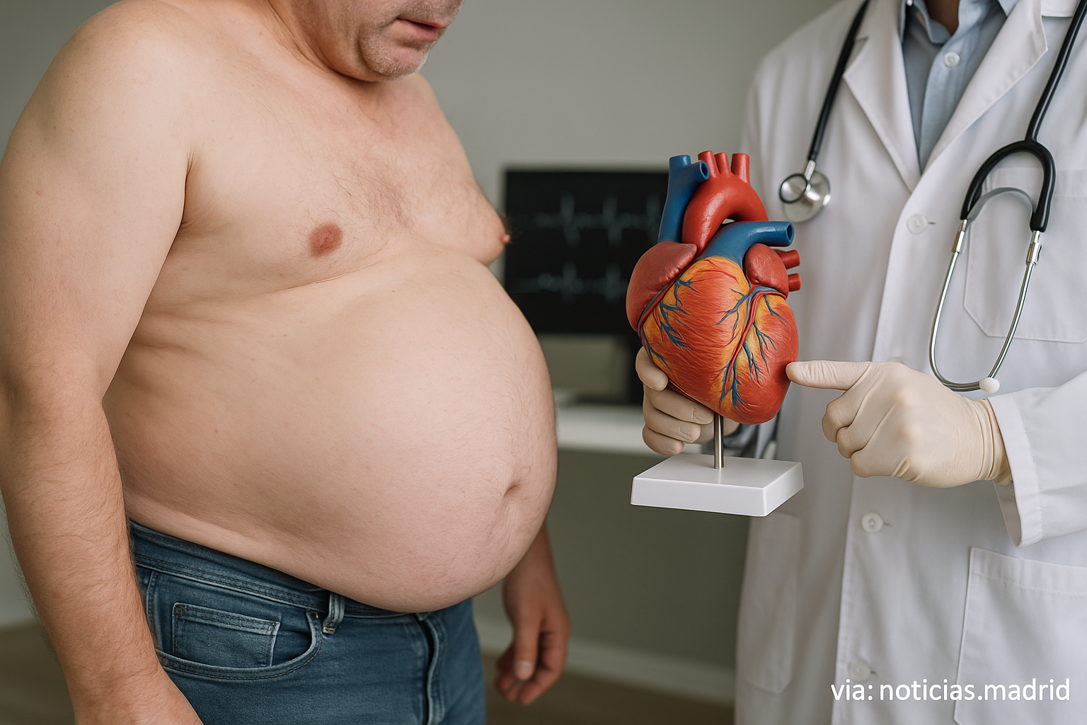 Grasa abdominal relacionada con el riesgo de insuficiencia cardíaca