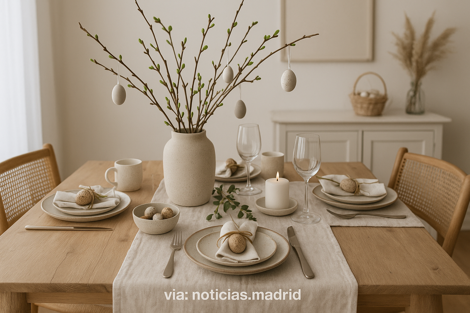 Inspiración Escandinava para una Mesa de Pascua con Estilo Nórdico