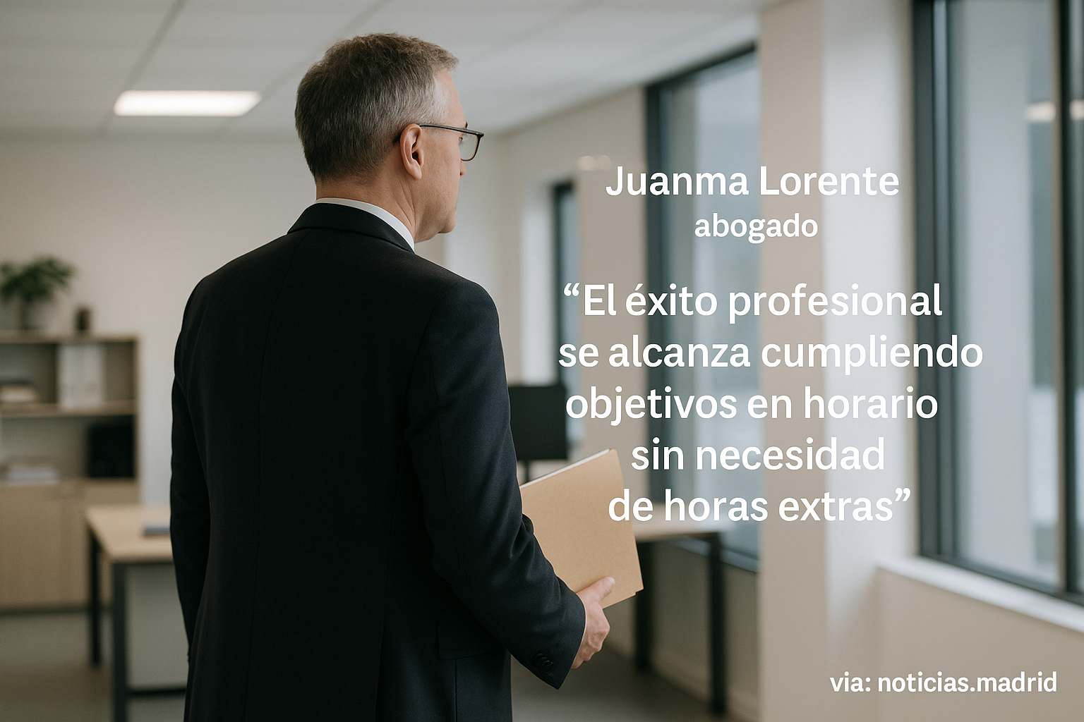 Juanma Lorente, abogado: «El éxito profesional se alcanza cumpliendo objetivos en horario sin necesidad de horas extras»