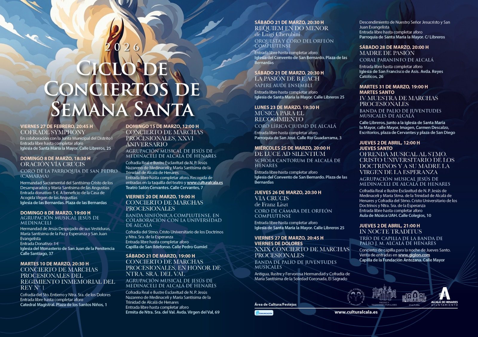 La música de Semana Santa resuena en Alcalá: Concierto ‘Marchas Procesionales, XXVI aniversario’ por la Agrupación Musical Jesús de Medinaceli.