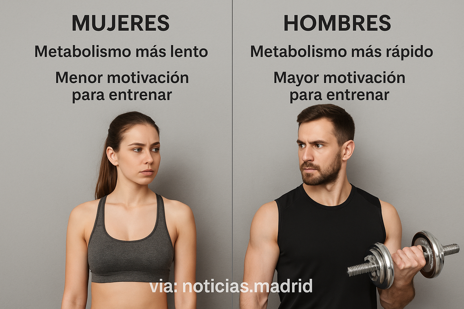 Las diferencias entre metabolismo y motivación para entrenar en mujeres y en hombres