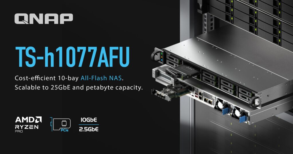 QNAP Revoluciona el Almacenamiento con el Nuevo NAS TS-h1077AFU: Potencia SSD SATA All-Flash en 10 Bahías con ZFS