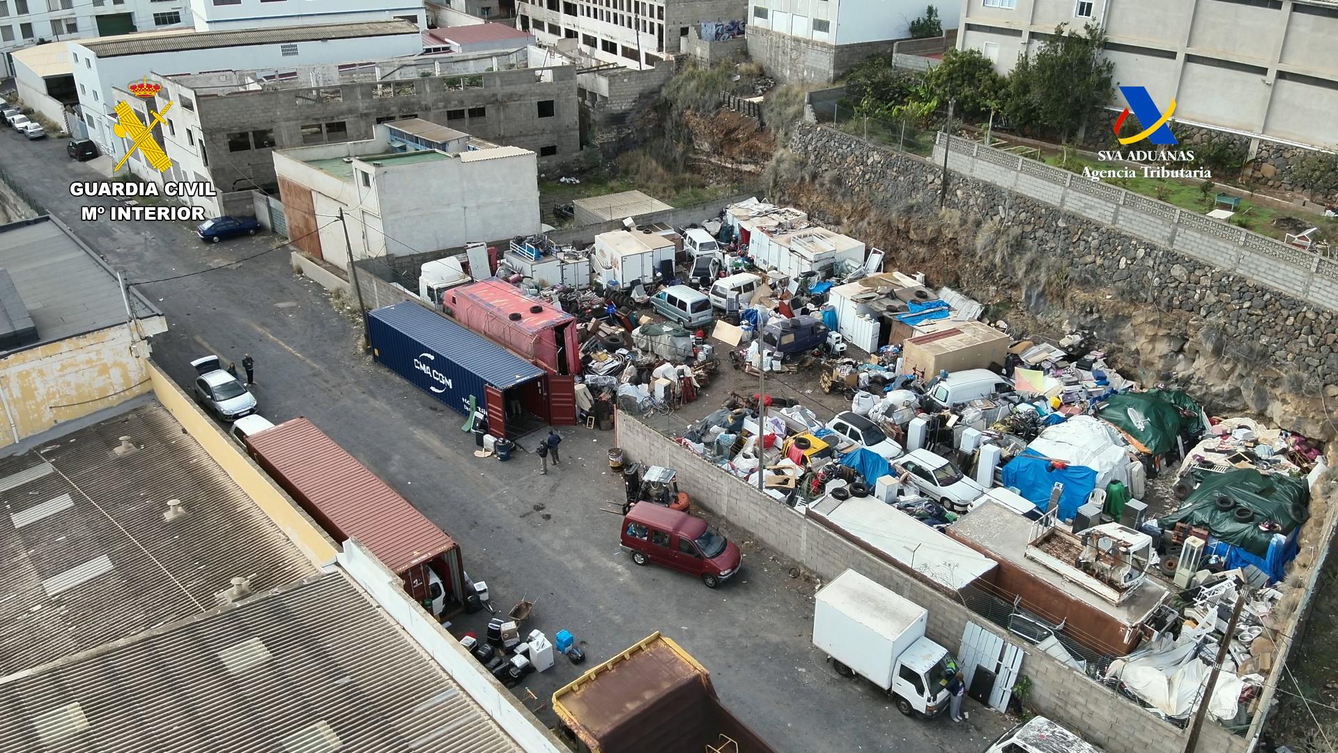 Redada conjunta de Guardia Civil y Agencia Tributaria captura a 32 personas por exportación ilegal de 650 toneladas de residuos peligrosos desde Tenerife a África