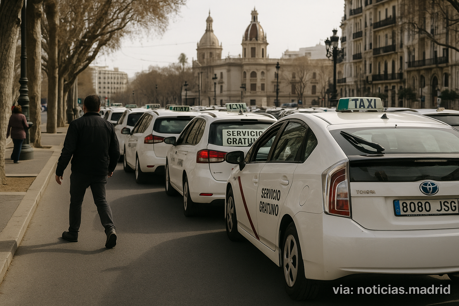 Taxistas de Valencia realizaron una ‘huelga a la japonesa’ durante las Fallas y la Magdalena para enfrentar a Uber y VTC, ofreciendo transporte gratuito el 14 y 18 de marzo
