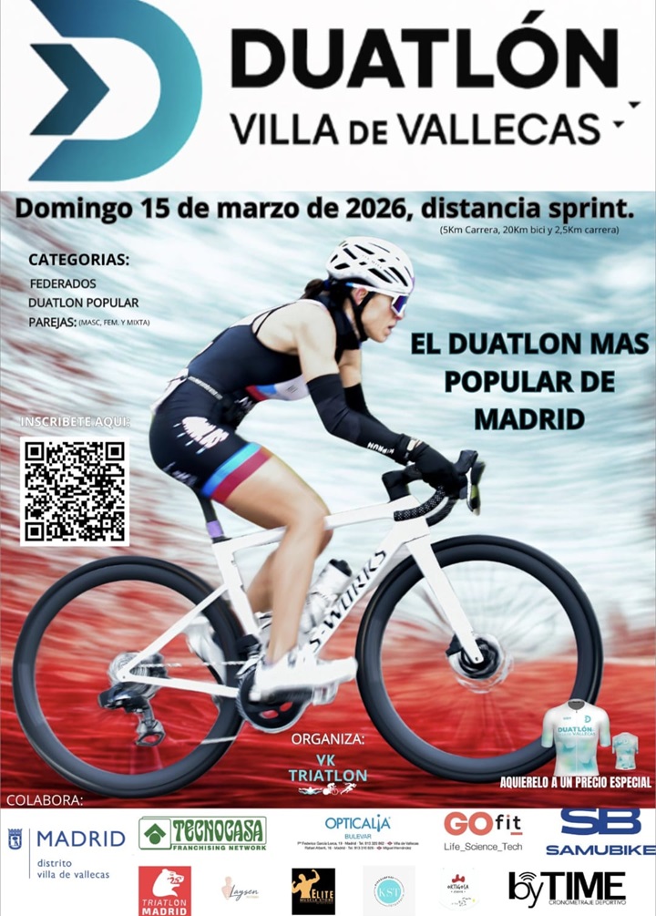 Villa de Vallecas celebra su IV Duatlón Popular este domingo