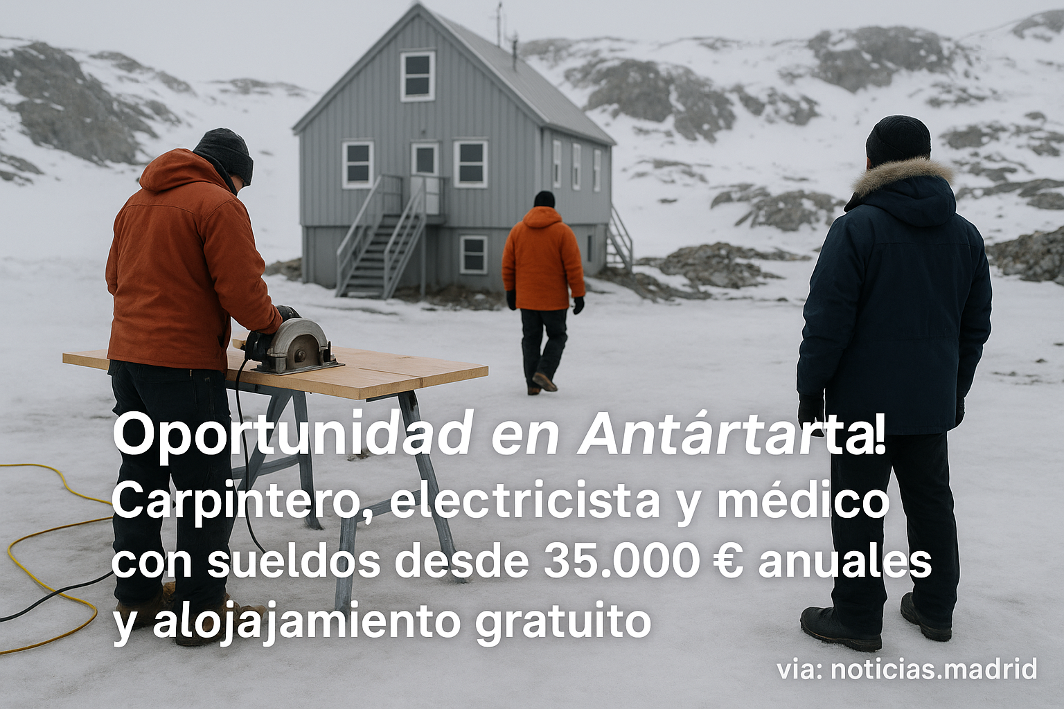 ¡Oportunidad en la Antártida! Puestos de carpintero, electricista y médico con sueldos desde 35.000 € anuales y alojamiento gratuito