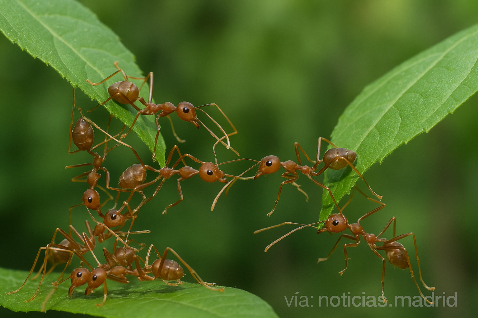 El poder del esfuerzo conjunto: cómo las hormigas tejedoras coordinan sus acciones de manera inteligente